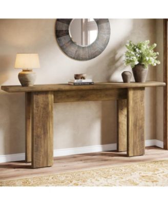 Extra Long Console Table for Entryway, Mid-Century Modern Sofa Table Behind Couch