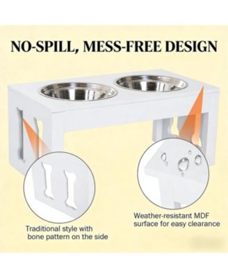 Dog Bowls Elevated Feeding Station in White