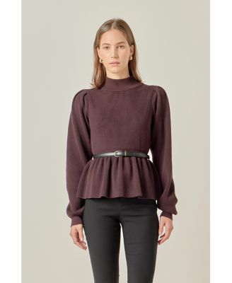 Women's Peplum Waist Knit Top