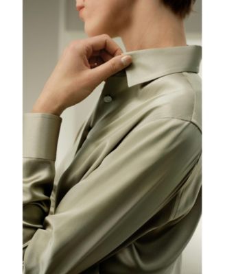 Women's Timeless Silk Charmeuse Button-Up Shirt