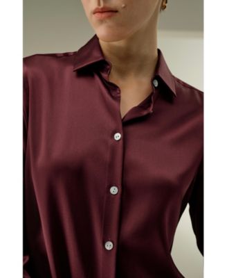Women's Timeless Silk Charmeuse Button-Up Shirt