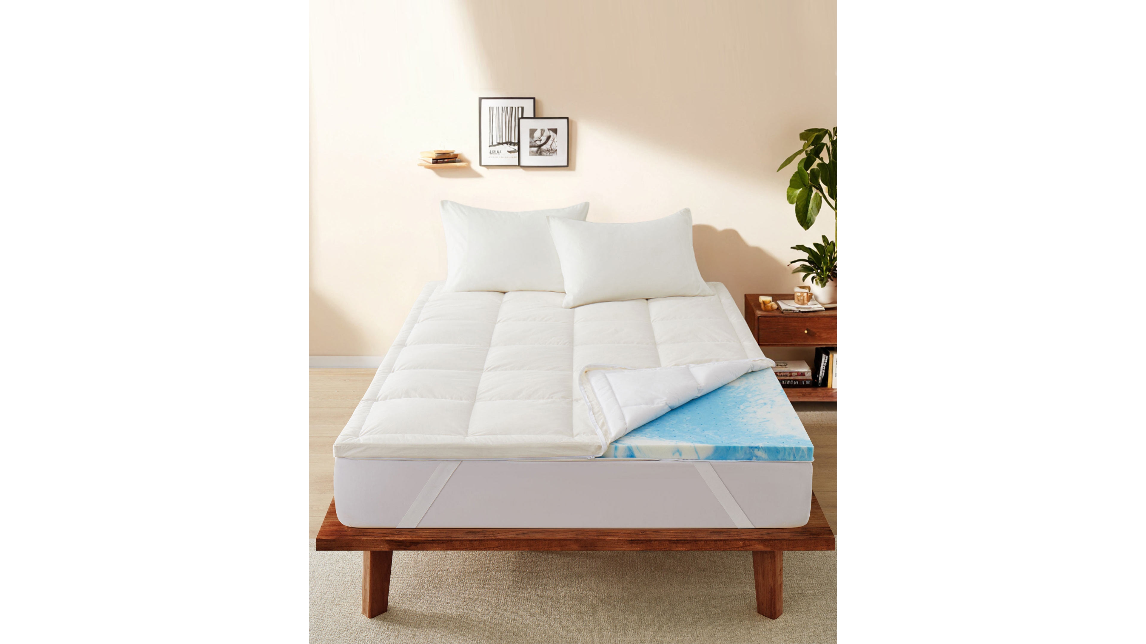 Unikome Down Feather Memory Foam Mattress Topper, King
