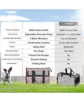 Airline-Approved Rolling Pet Carrier, Holds up to 22 lbs