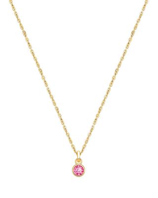 Girls 14K Gold Crystal Birthstone Necklace