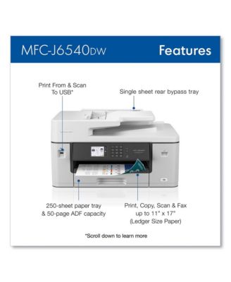 MFCJ6540DW Business Color All-in-One Inkjet Printer