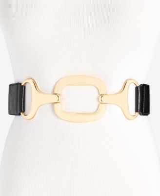 Chunky Hardware Stretch Straw Belt