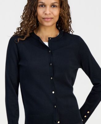 Petite Solid Cropped Cardigan