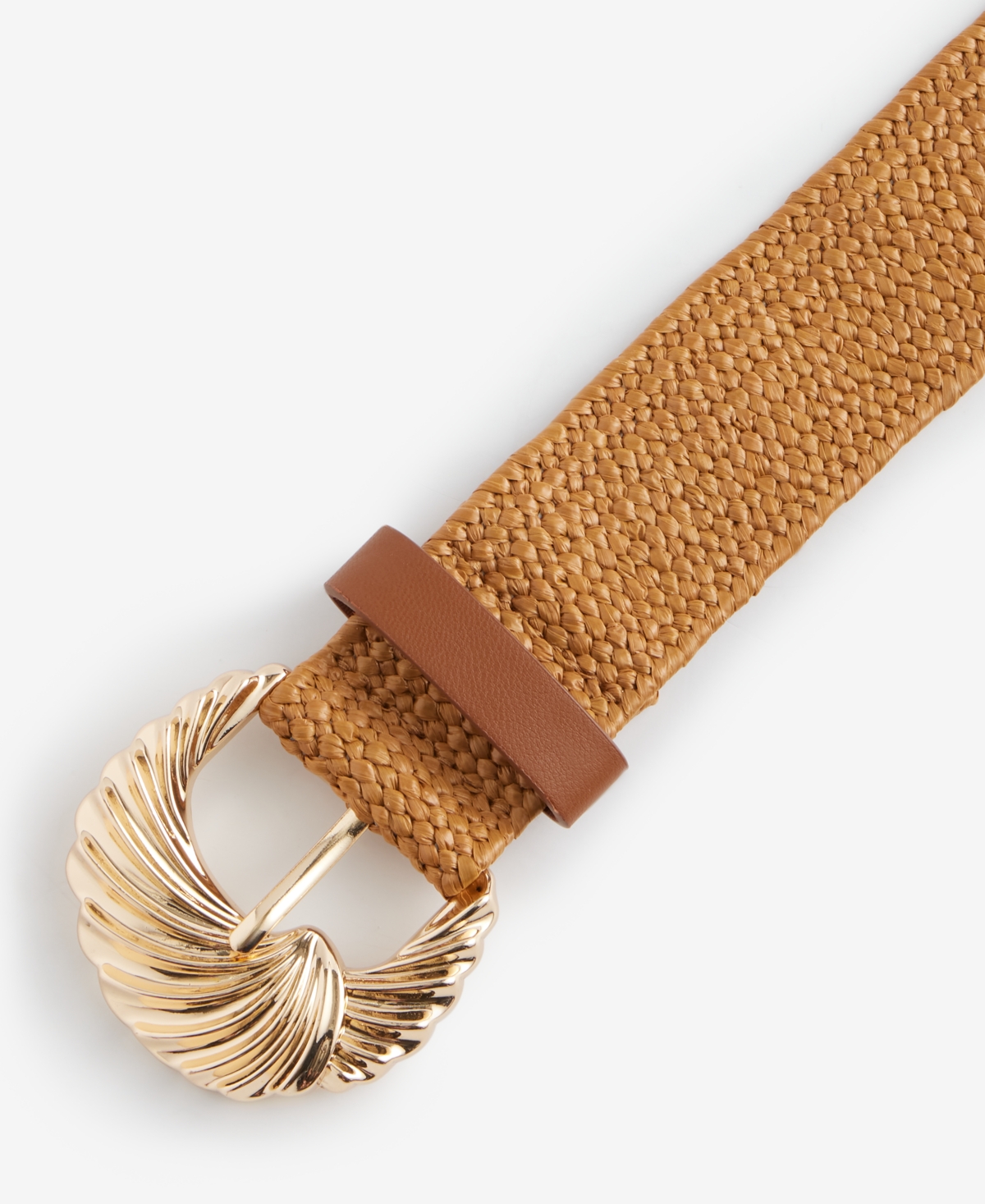 I.n.c. International Concepts Curvy Wave Buckle Stretch Straw Belt, Macy's Exclusive