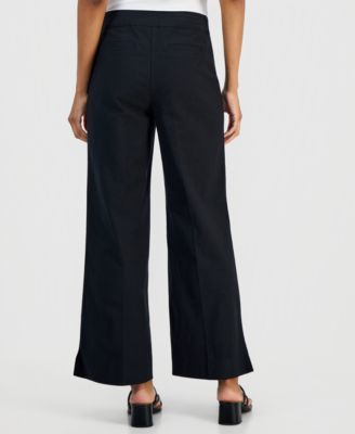 Petite Pull-On Wide-Leg Pants