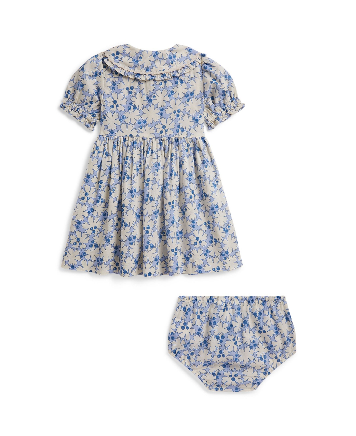 Polo Ralph Lauren Baby Girls' Blueberry Collared Shirt Dress and Bloomers, 2-Piece Set