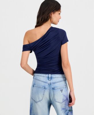 Women's Jaide Asymmetric Short-Sleeve Shirring Top