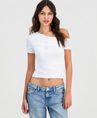 Women's Jaide Asymmetric Short-Sleeve Shirring Top