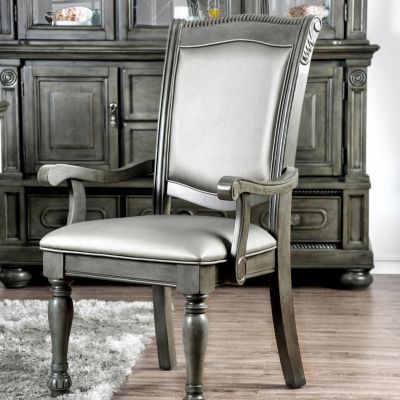 Traditional Gray Dining Chairs Set of 2