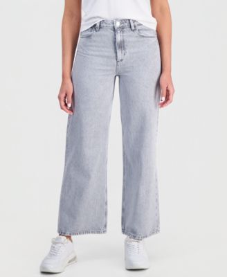 Women's Cotton High-Rise Wide-Leg Jeans