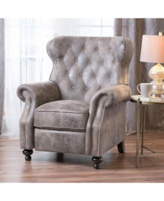 Accented Push Back Recliner Chair with Rolled Arms