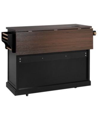 Kitchen Island with Drop Leaf & Power Outlet