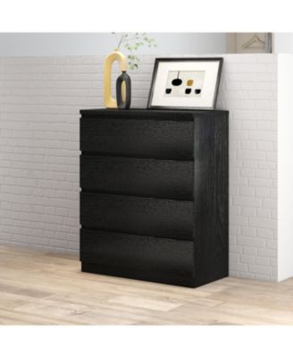 Black 4-Drawer Modern Dresser