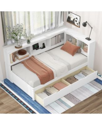 Twin Wood Daybed with Storage & USB