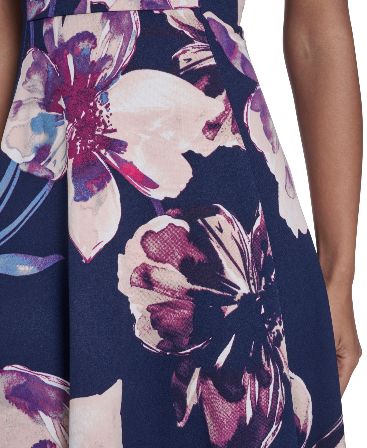 Calvin Klein Women's Printed Crewneck Midi Dress