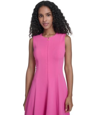 Women's Crepe Fit & Flare Midi Dress