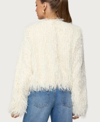 Women's Aleandra Fringed Faux Feather Jacket