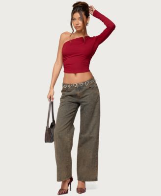 Women's Mila Asymmetric Backless One Shoulder Top