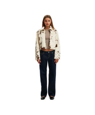 Women's Cow Faux Fur Jacket