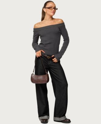 Women's Morgen Grommet Off Shoulder Knit Top