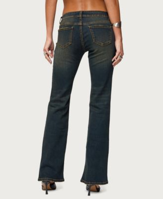 Women's Tez Vintage Washed Low Rise Bootcut Jeans