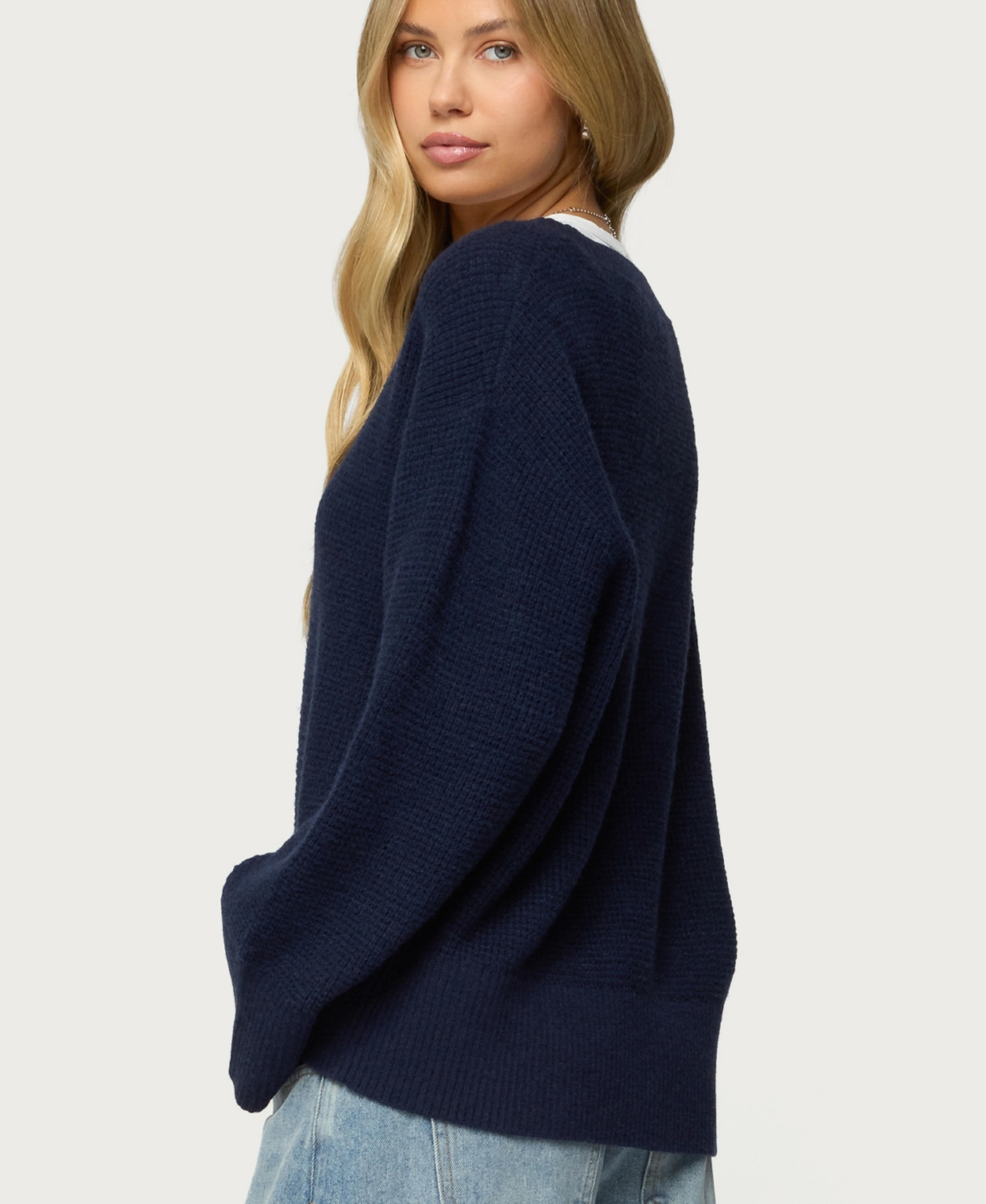 Edikted Women's Bluebell Oversized Waffle Knit Sweater
