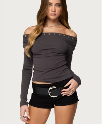 Womens Rebekka Grommet Off Shoulder Top