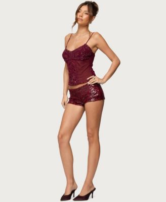 Women's Azelia Beaded Sheer Mesh Top