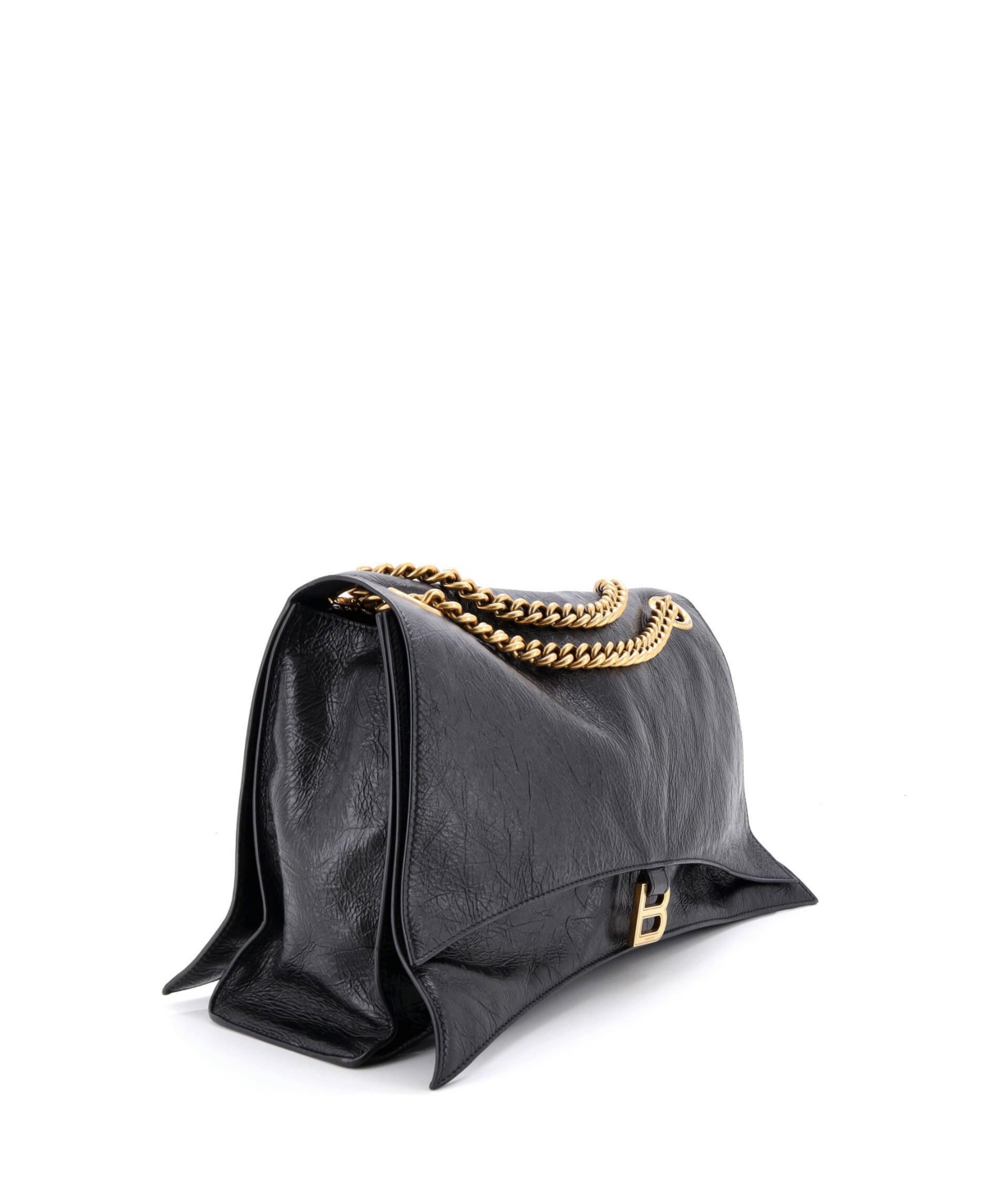 Pre-Owned Balenciaga Large Crush Chain Flap Bag Leather