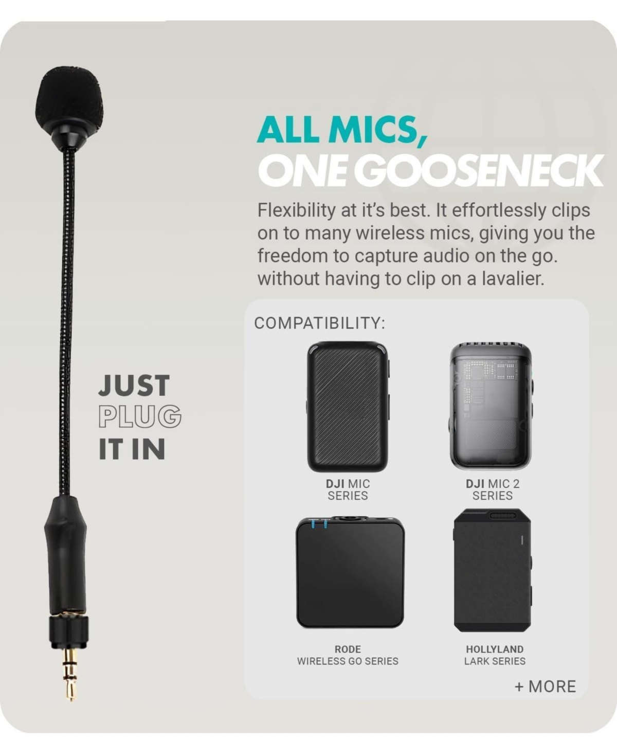Movo Mv-M101 Gooseneck Omnidirectional Lavalier Microphone- Compatible Wireless Transmitters