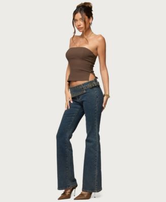 Women's Sade Strapless Side Slit Top