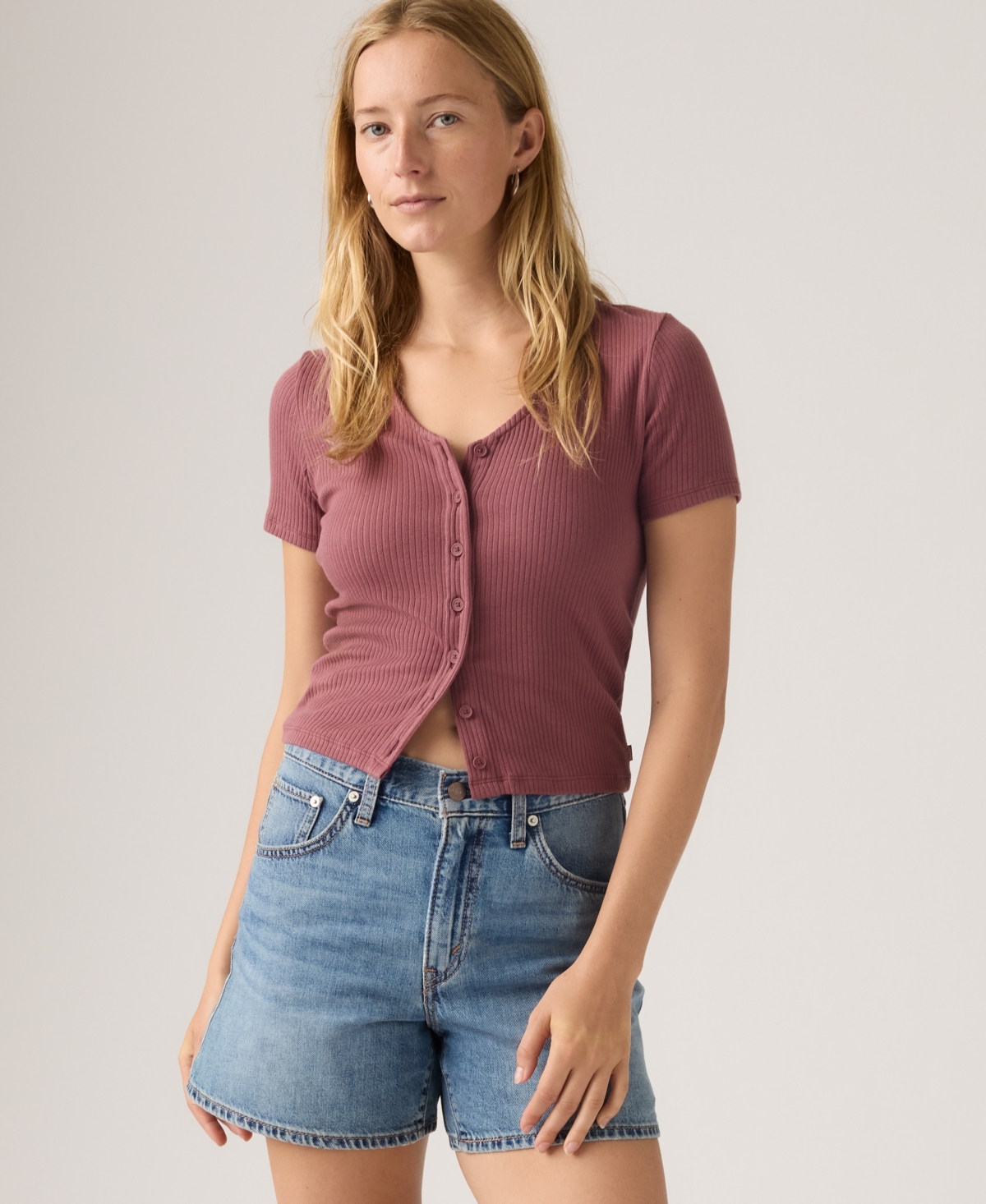 Levi's Women's Cotton Cinch-Waist Denim Shorts