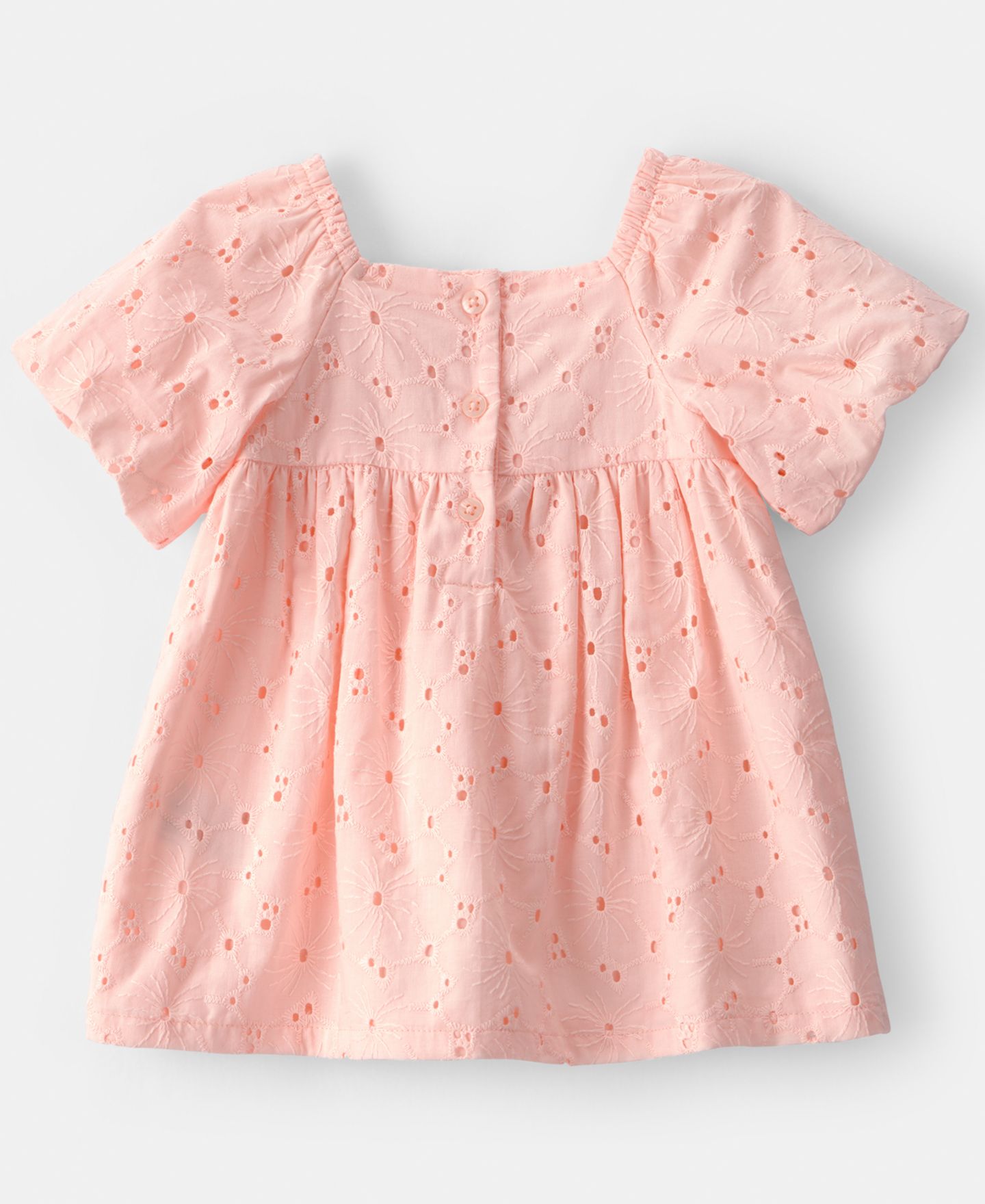 Платье Carter's Eyelet Short-Sleeve Dress для девочек-малышей, цвет: Розовый — фото 3