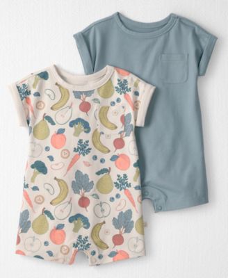 Little Planet by Carters Baby Boys' Organic Veggie Fruit Rompers, 2-Pack