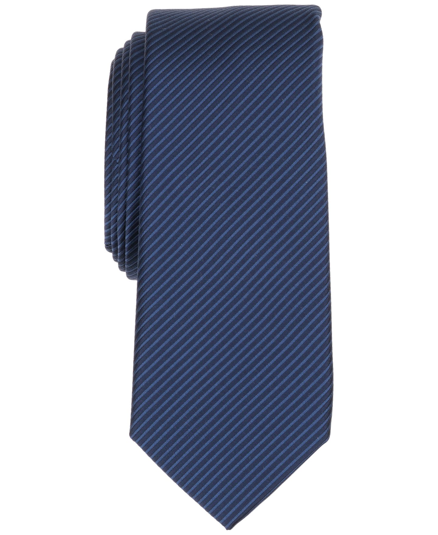 Мужской галстук Alfani State Diagonal Stripe Slim Tie, цвет: Тёмно-синий — фото 1