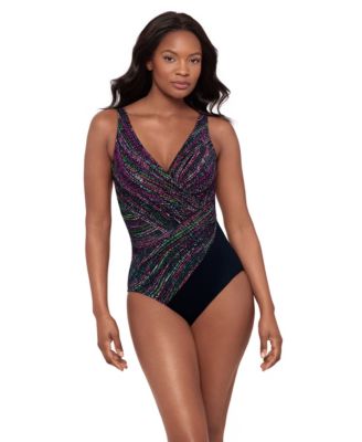 Women's Tummy Control V-Neck One-Piece Swimsuit