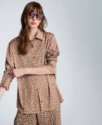 Women's Satin Long-Sleeve Shirt