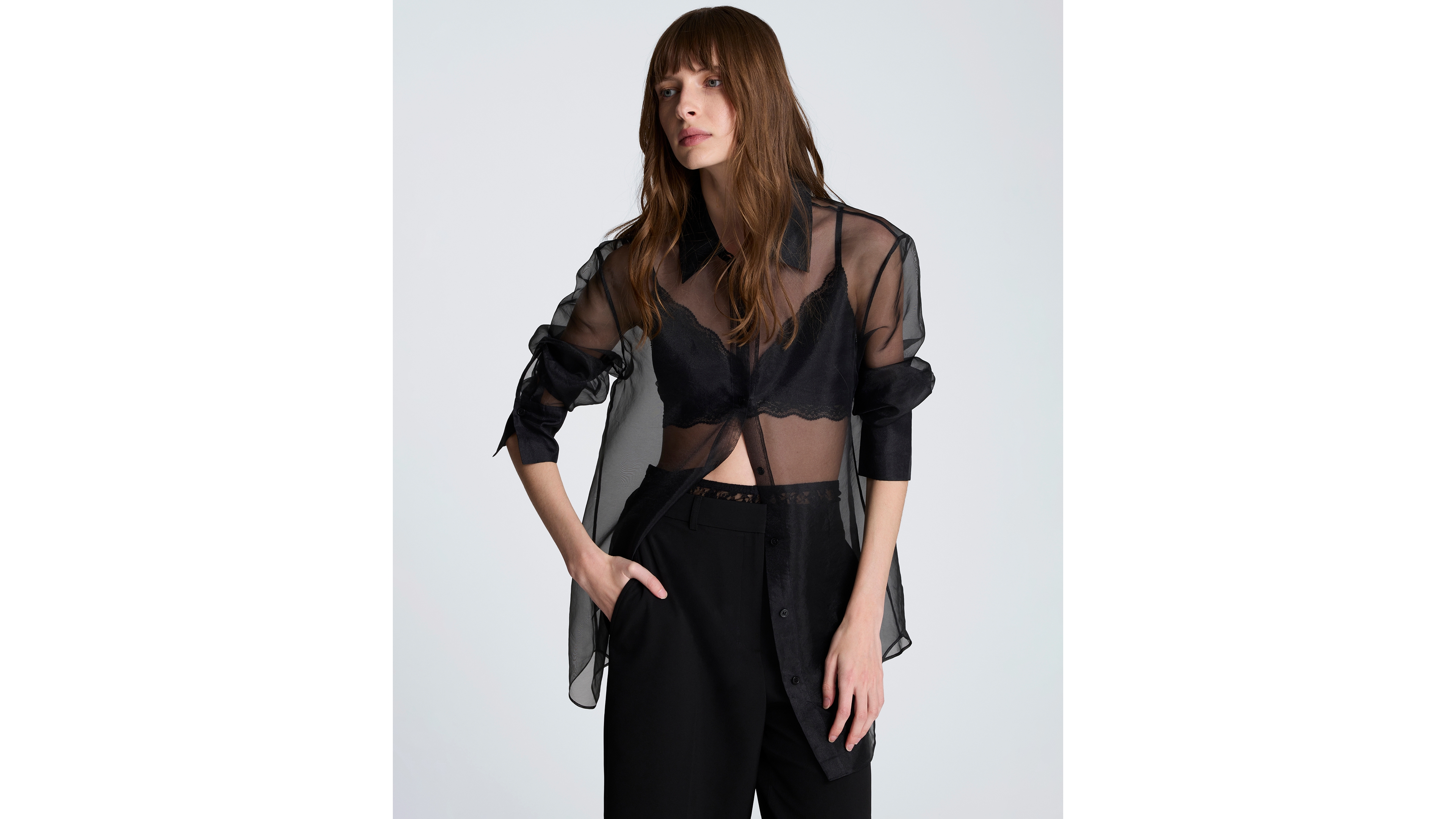 Kenneth Cole Women's Oversized Collared Tunic Shirt