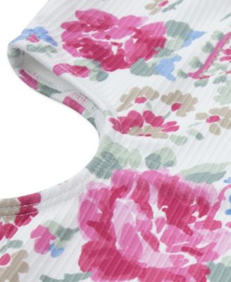 Girls' Asymmetrical Cutout One-Piece Swimsuit