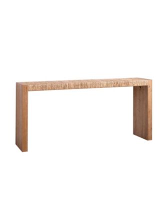  69" Natural Seagrass Console Table – Handwoven Top with Engineered Wood Frame