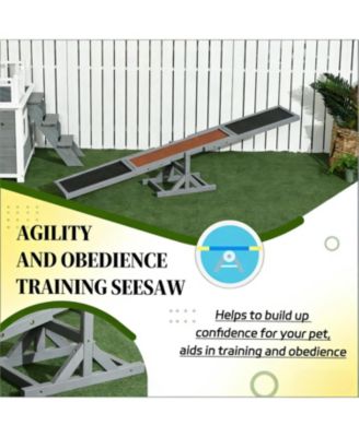 Wooden Dog  Agility Seesaw for Outdoor in Gray