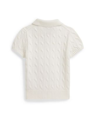 Boys' 2-7 Cable-Knit Cotton Polo Sweater