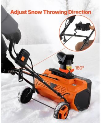 Electric Snow Blower, 23", 15A Corded Snow Thrower, Dual LED Lights, 180° Chute, 25 ft Throw, 12" Depth