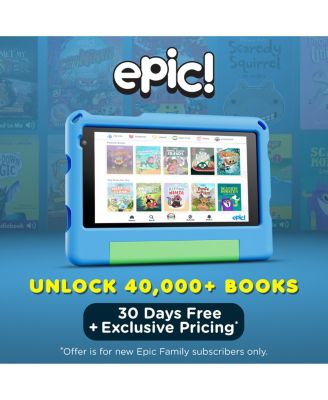 7" A7 Educational Kids Tablet with Epic! and Lingokids 32GB with Parental Controls & Kid-Proof Case