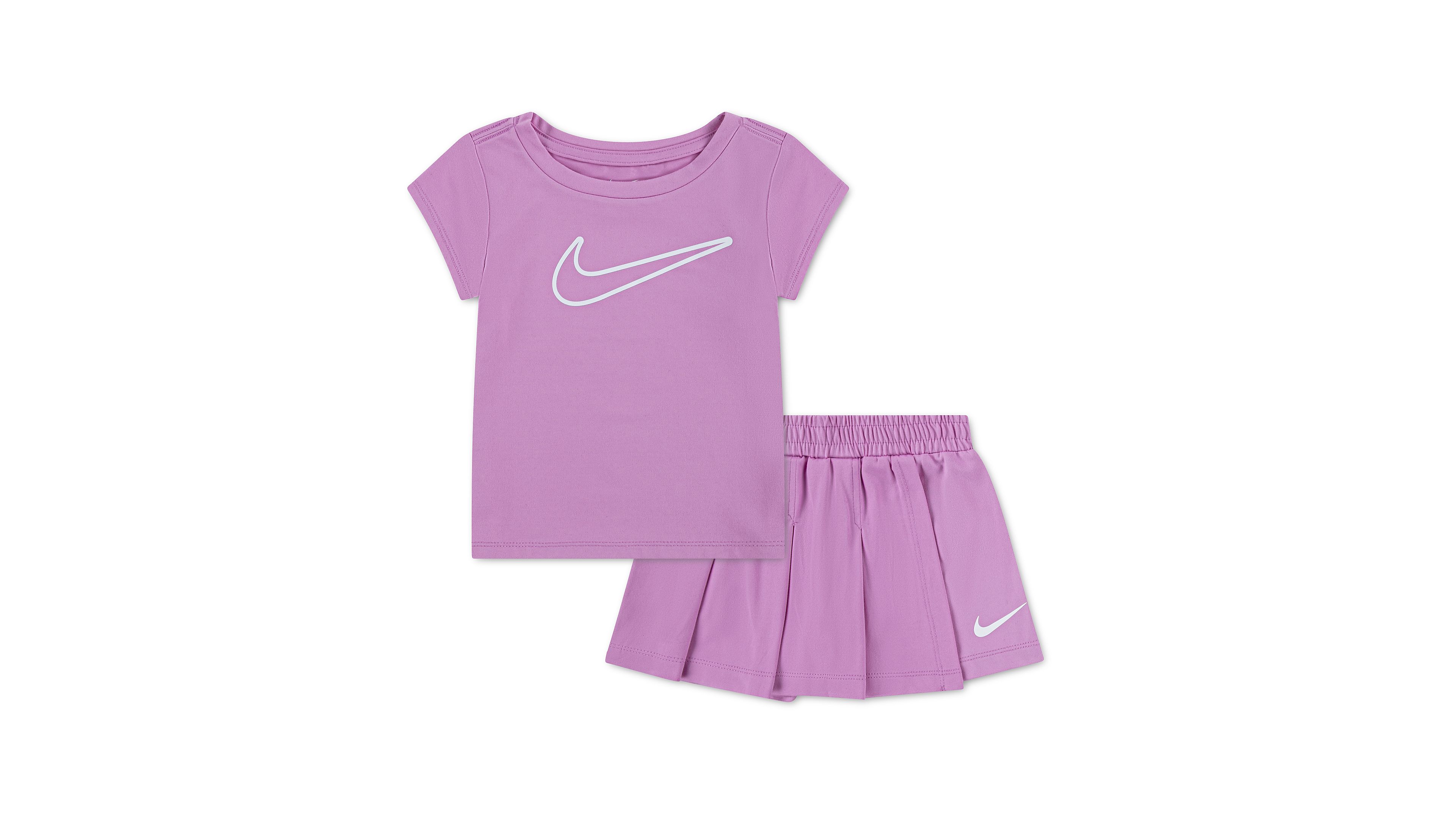 Nike Girls 2t 6x All Day Play Short Sleeve T Shirt Skort 2 Piece Set