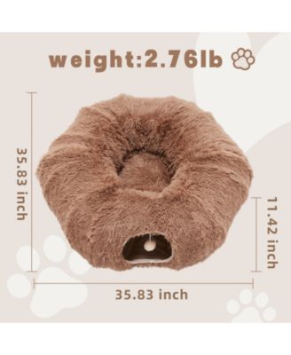Brown Cat Tunnel with Cat Bed